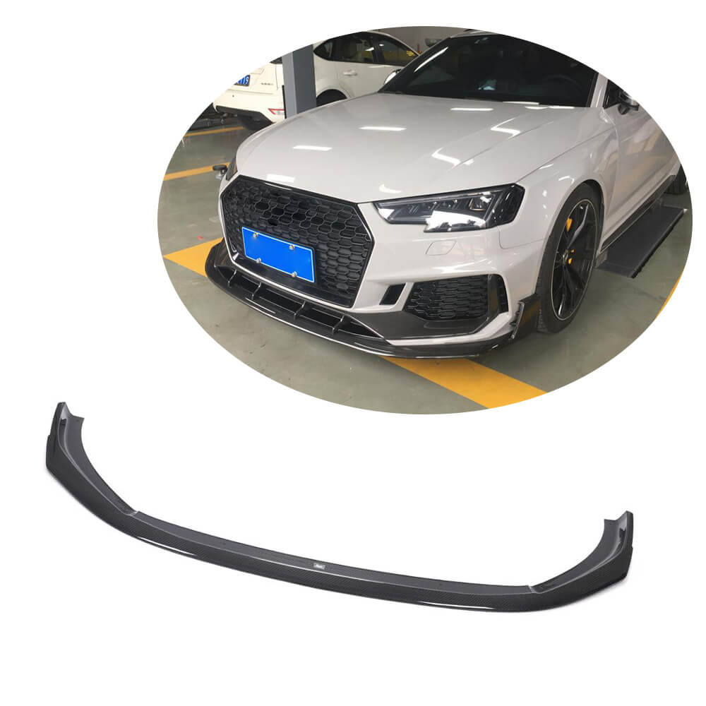 Audi RS4 B9 Typ 8W Avant 2019UP Front Bumper Lip Dry Carbon Fiber-Ahacarbon