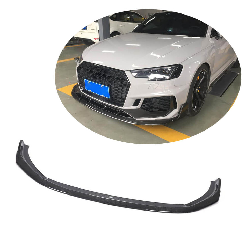 Audi RS4 B9 Typ 8W Avant 2019UP Front Bumper Lip Dry Carbon Fiber-Ahacarbon