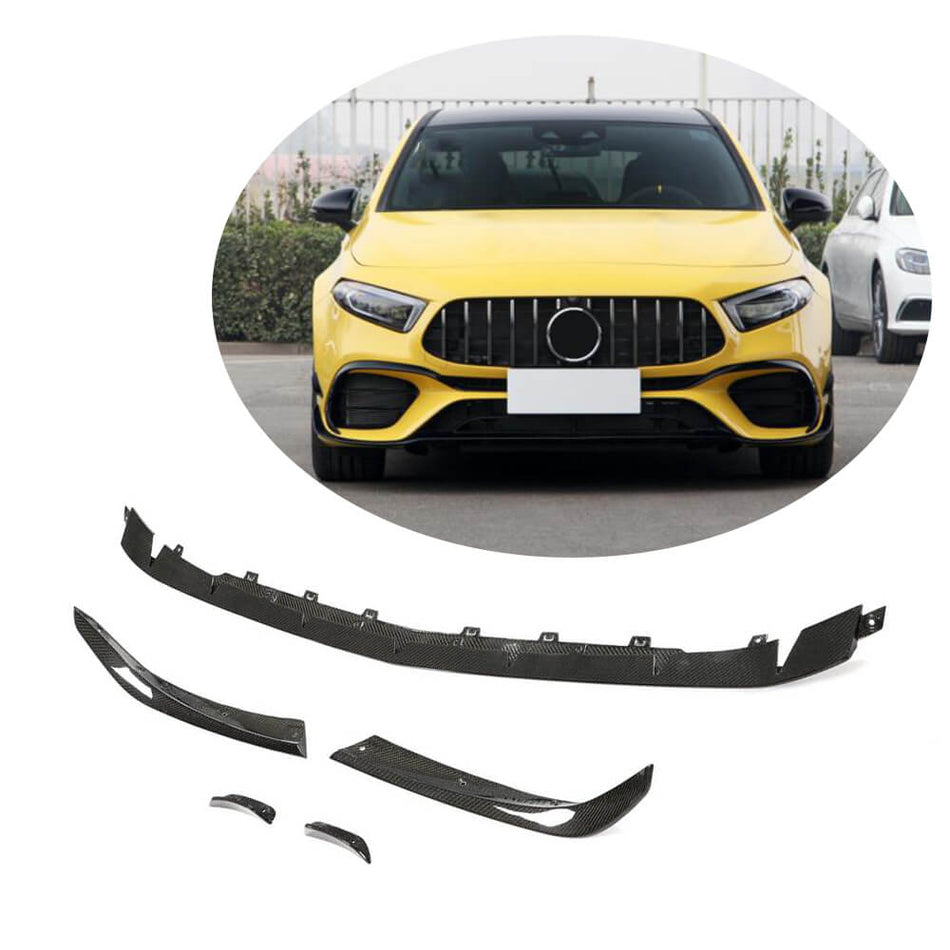 Mercedes Benz W177 V177 A45 AMG S Sedan Front Bumper Lip Carbon Fiber-Ahacarbon