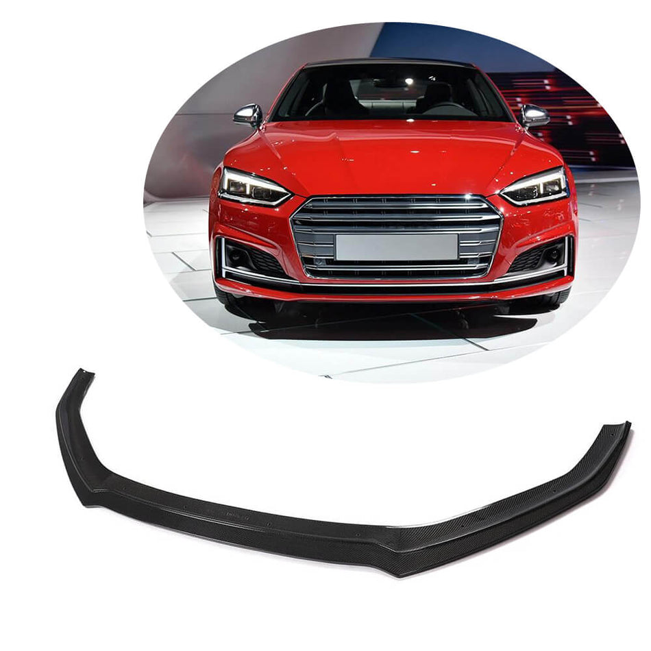 Audi S5 A5 Sline B9 2017-2020 Front Bumper Lip Carbon Fiber-Ahacarbon