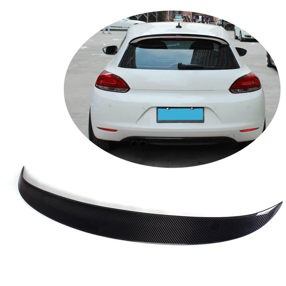 Volkswagen VW Scirocco Base Hatchback Non-R 2008-2014 Rear Roof Spoiler Carbon Fiber-Ahacarbon