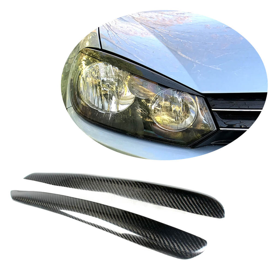 Volkswagen VW Golf 6 MK6 GTI R/R20 2010-2013 Headlight Eyelids Carbon Fiber-Ahacarbon