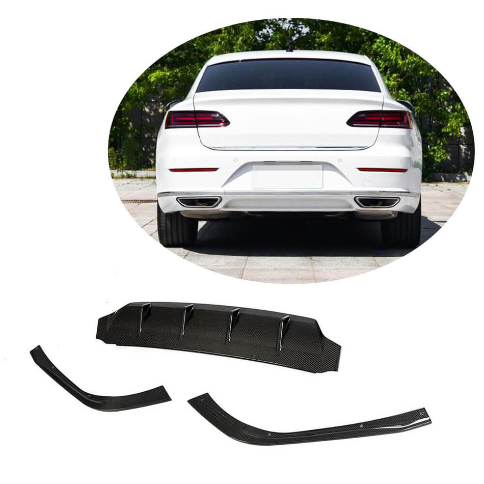 Volkswagen VW Arteon CC 2019 2020 Rear Bumper Diffuser Carbon Fiber-Ahacarbon