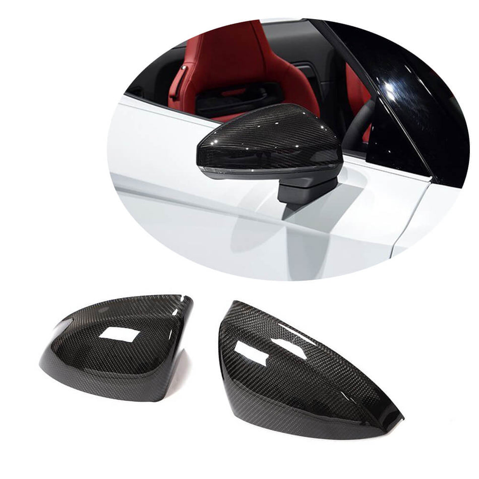 Audi TT TTS R8 V10 2016-2019 Mirror Covers Add-on Dry Carbon Fiber-Ahacarbon