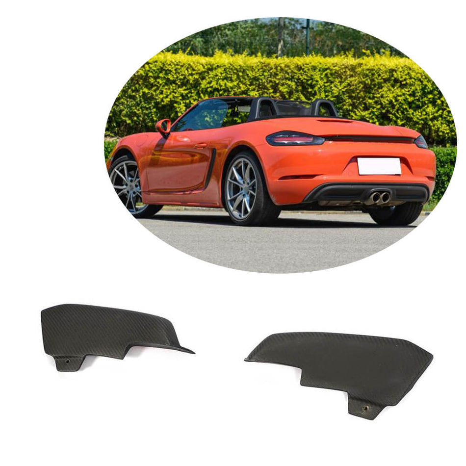 For Porsche 718 (982) Boxster Cayman 2016-2019 Rear Bumper Vents Carbon Fiber-Ahacarbon