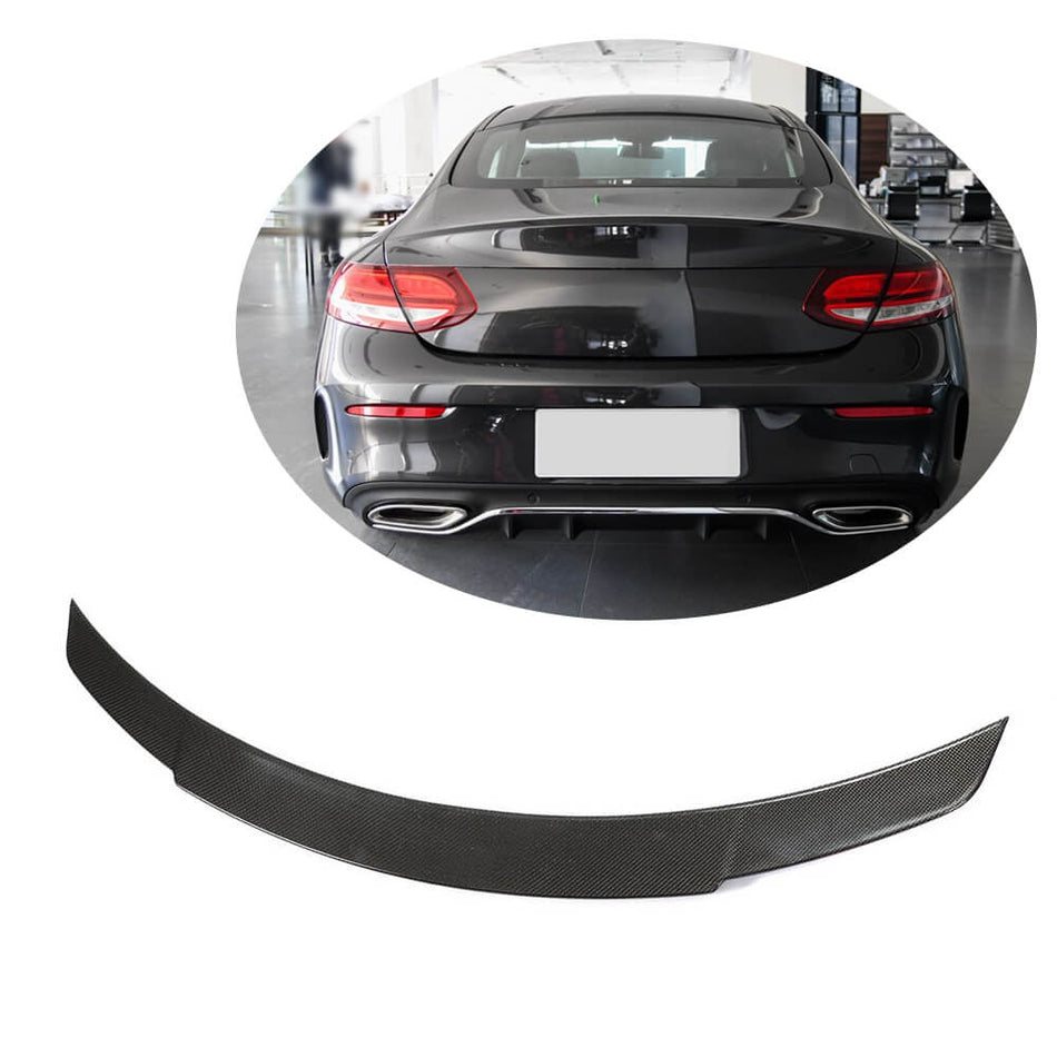 Mercedes Benz (W205) C205 Coupe 2015-2019 Rear Trunk Spoiler Carbon Fiber-Ahacarbon