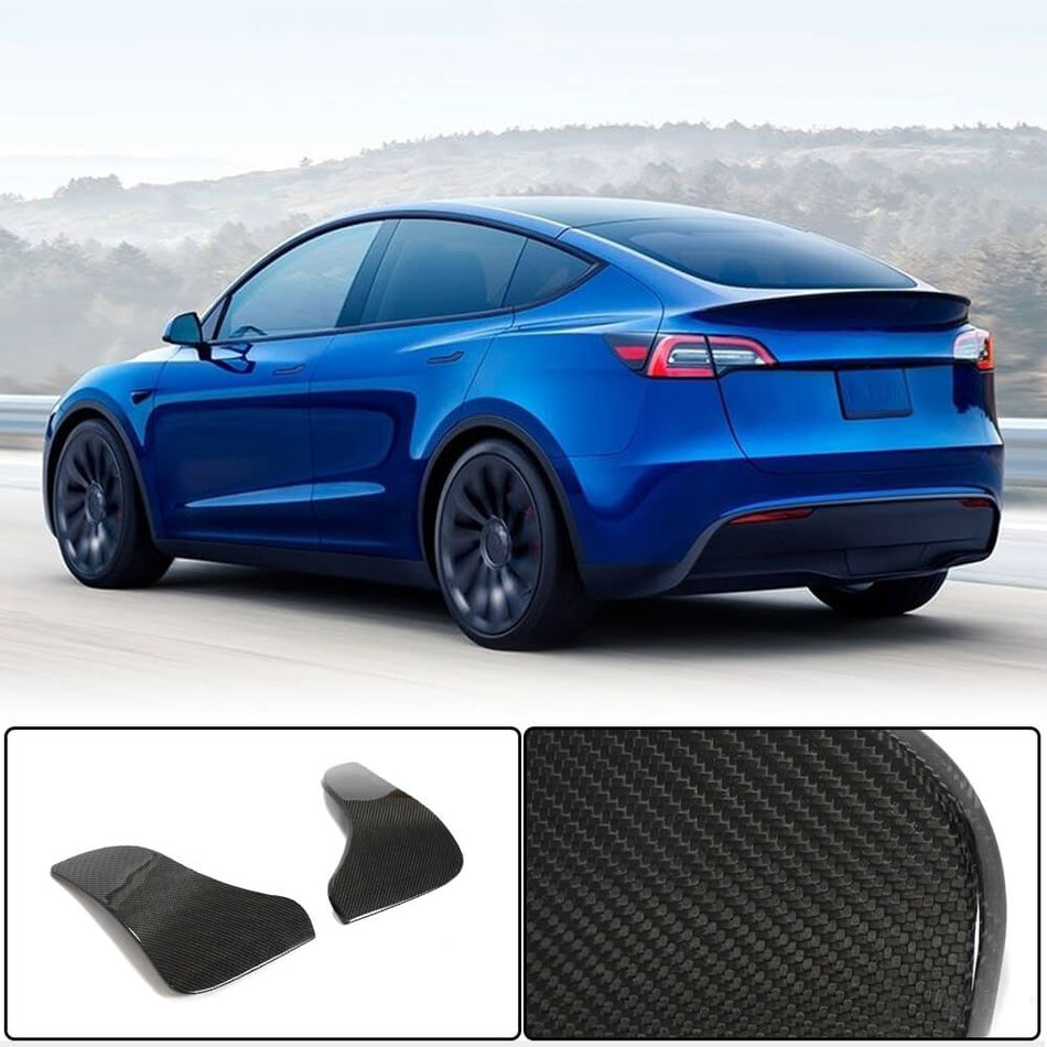 Tesla Model Y 2020-2022 Rear Bumper Splitters Dry Carbon Fiber-Ahacarbon