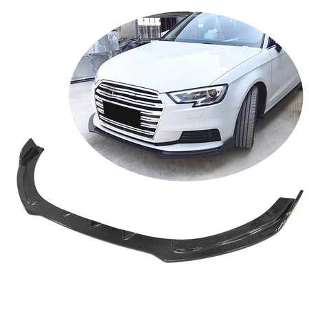 Audi A3 Base Hatchback 17-20 Front Bumper Lip Carbon Fiber-Ahacarbon