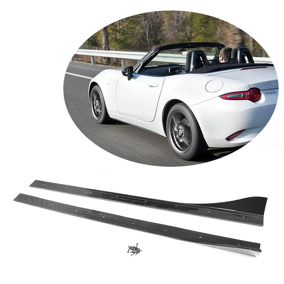 Mazda MX-5 Miata Convertible 2016-2018 Side Skirts Carbon Fiber-Ahacarbon