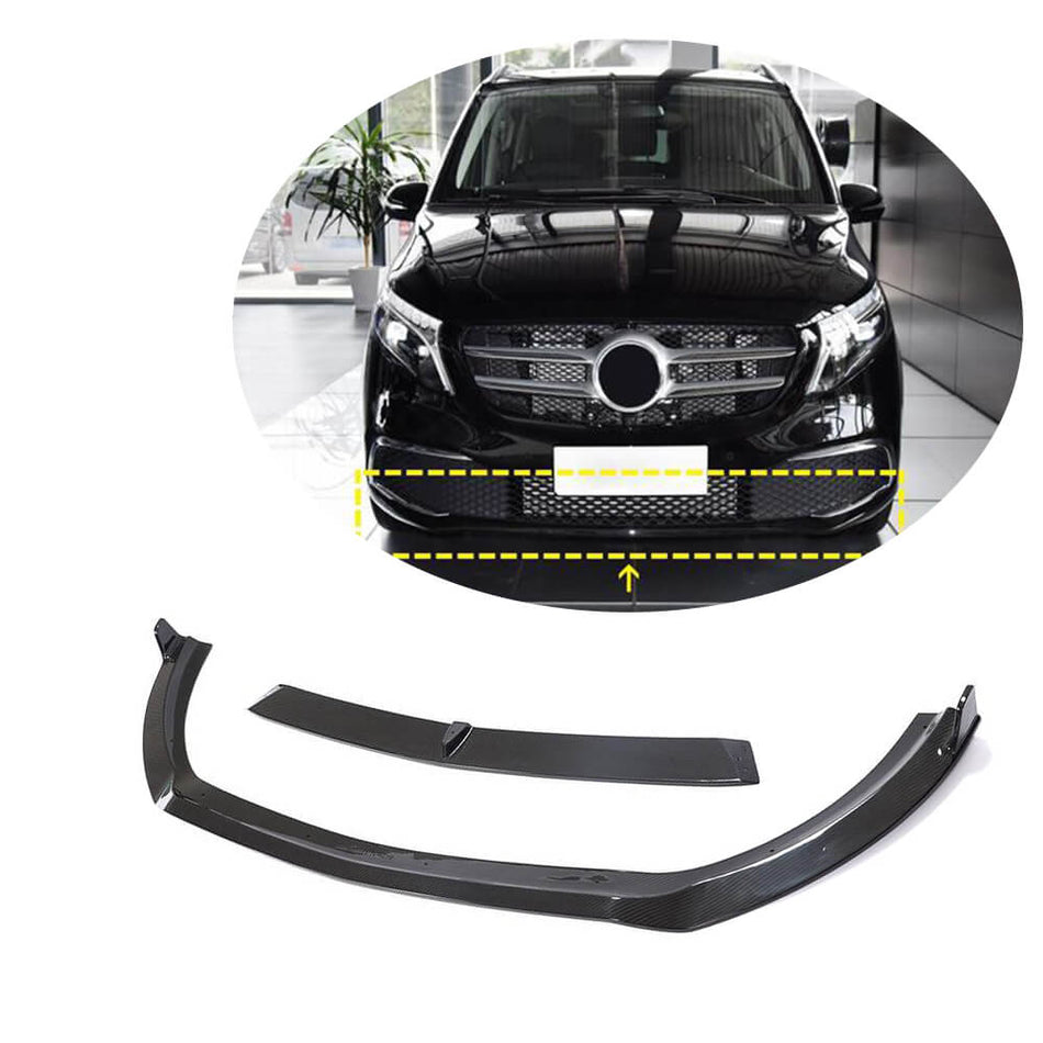 Mercedes Benz W447 Vito 2020UP Front Bumper Lip Dry Carbon Fiber-Ahacarbon