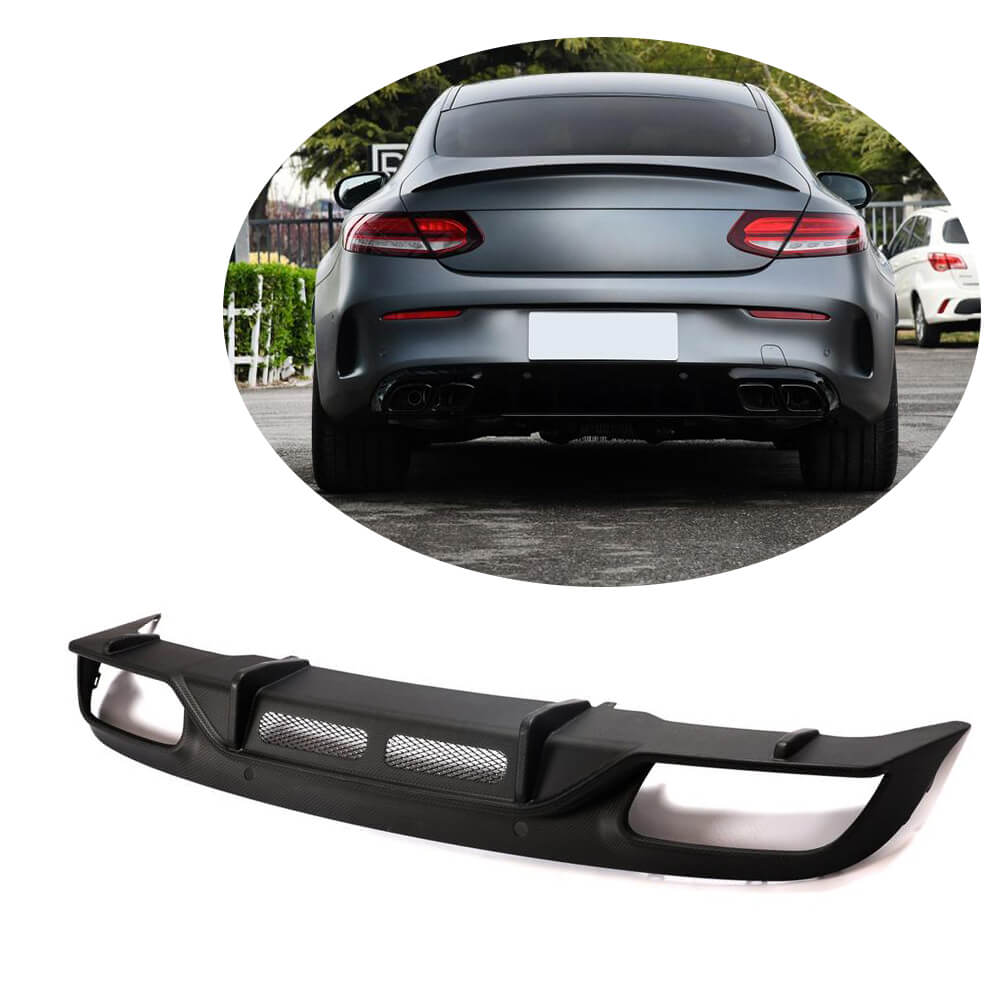 Mercedes Benz (W205) C205 A205 C63 (S) AMG Facelift 2019-2021 Rear Bumper Diffuser Carbon Fiber-Ahacarbon