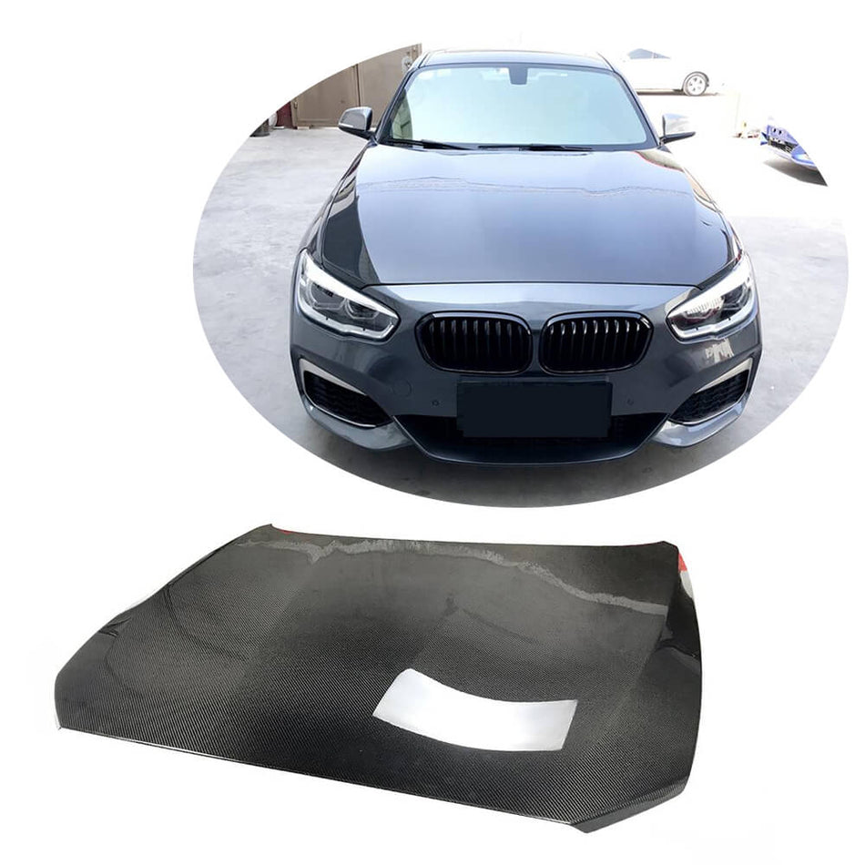 BMW 1 Series F20 F21 2012-2019 Engine Bonnet Hood Cover Carbon Fiber-Ahacarbon