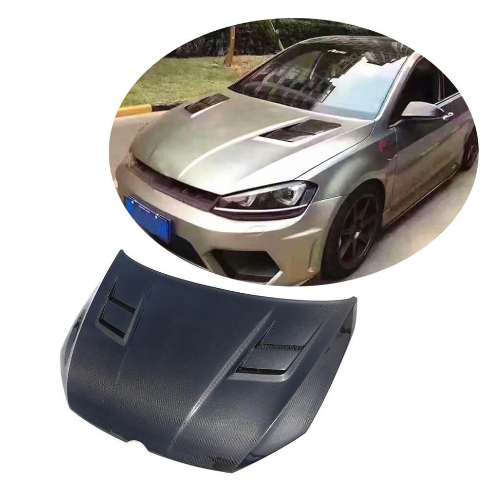 For Volkswagen VW Golf 7 MK7 Standard GTI R R-line Carbon Fiber Engine Bonnet Hood Cover-Ahacarbon