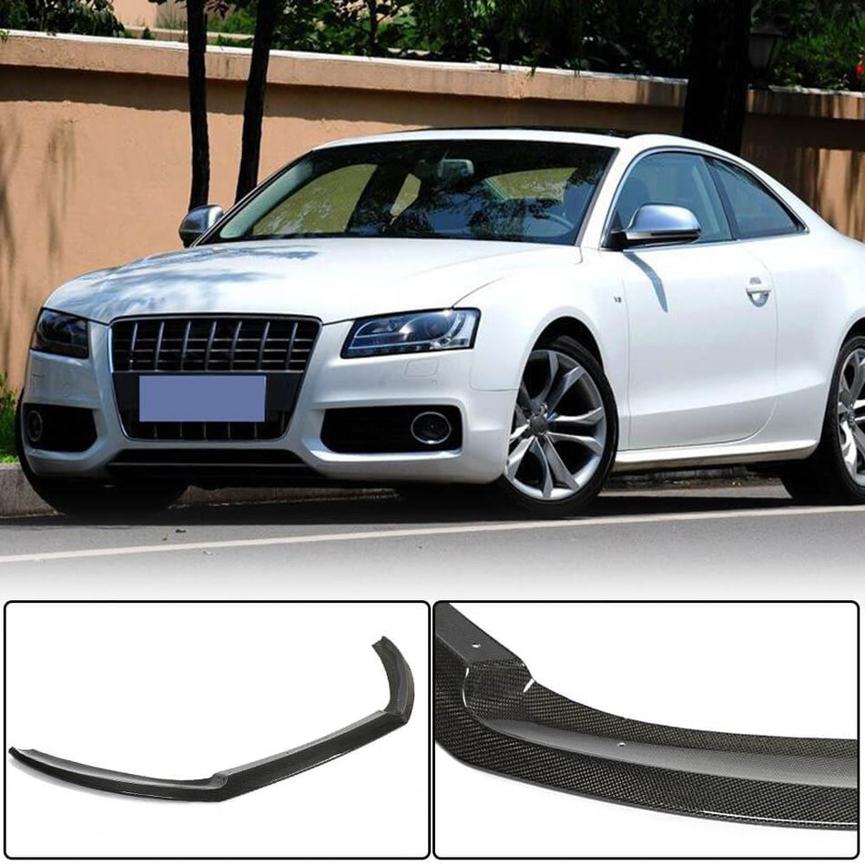 Audi S5 A5 Sline B8 Pre-facelift 2008-2011 Front Bumper Lip Carbon Fiber-Ahacarbon