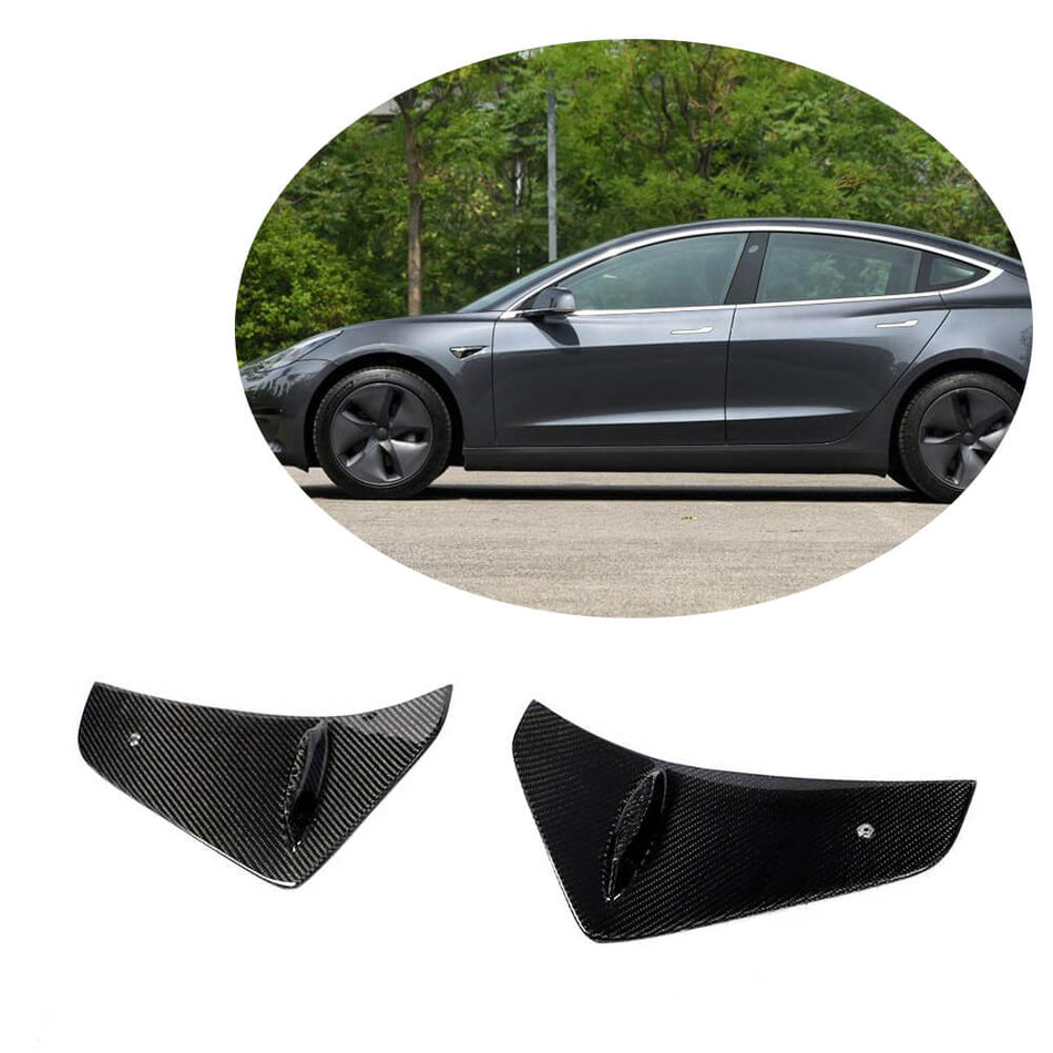 Tesla Model 3 2016-2022 Front Side Air Fender Vents Carbon Fiber-Ahacarbon