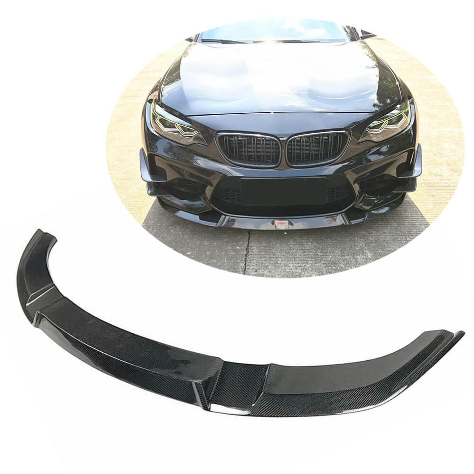 BMW 2 Series F87 M2 2016-2020 Front Bumper Lip Carbon Fiber-Ahacarbon
