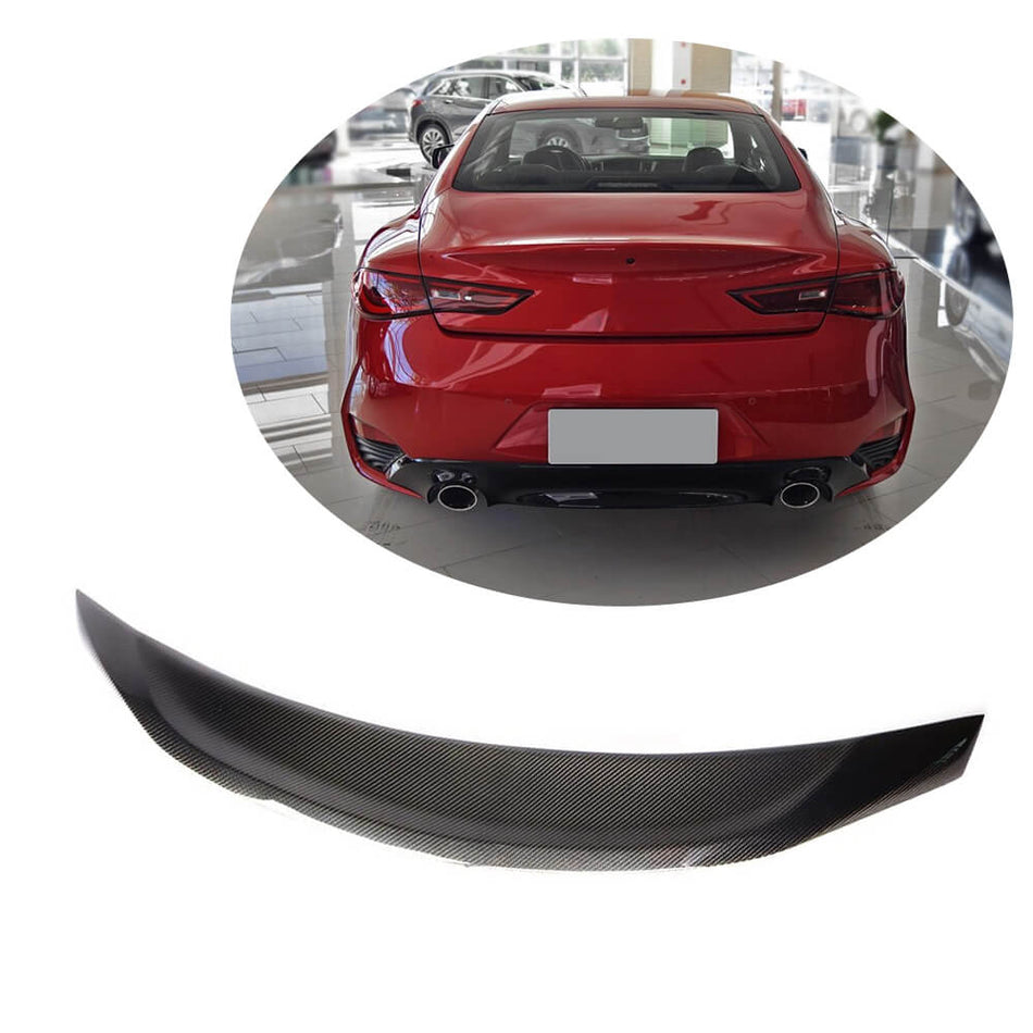 Infiniti Q60 Q60S 2017-2022 Rear Trunk Spoiler Carbon Fiber-Ahacarbon