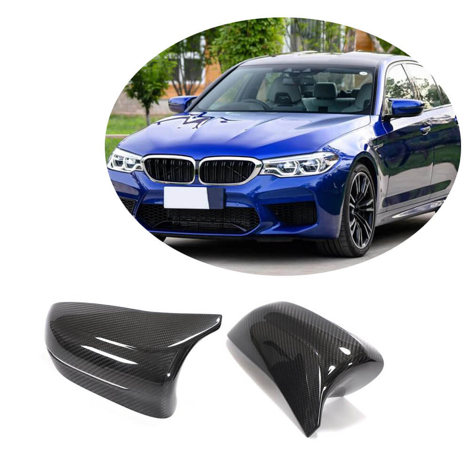 BMW 5 Series F90 M5 Pre-LCI 2018-2020 Mirror Covers Pair RHD Carbon Fiber-Ahacarbon