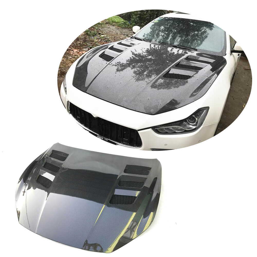 Maserati Ghibli 2014-2020 Engine Bonnet Hood Cover Carbon Fiber-Ahacarbon