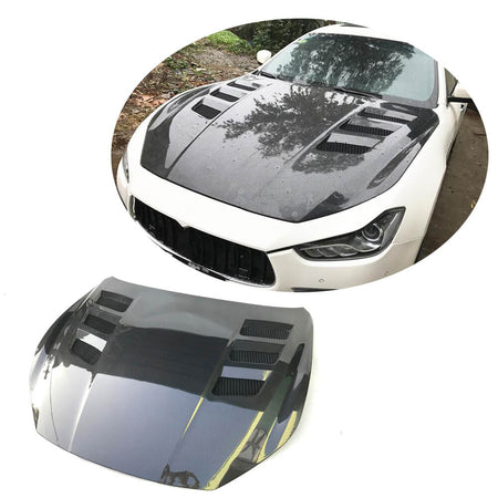 Maserati Ghibli 2014-2020 Engine Bonnet Hood Cover Carbon Fiber-Ahacarbon