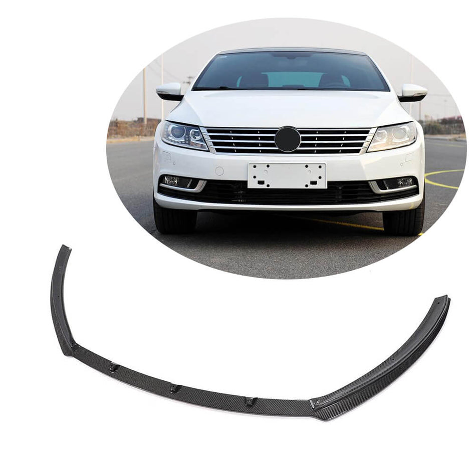 Volkswagen VW CC Sedan 2013-2018 Front Bumper Lip Carbon Fiber-Ahacarbon