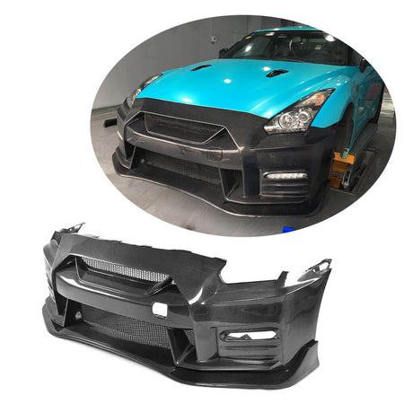 Nissan GTR R35 2009-2017 Front Bumper Carbon Fiber-Ahacarbon