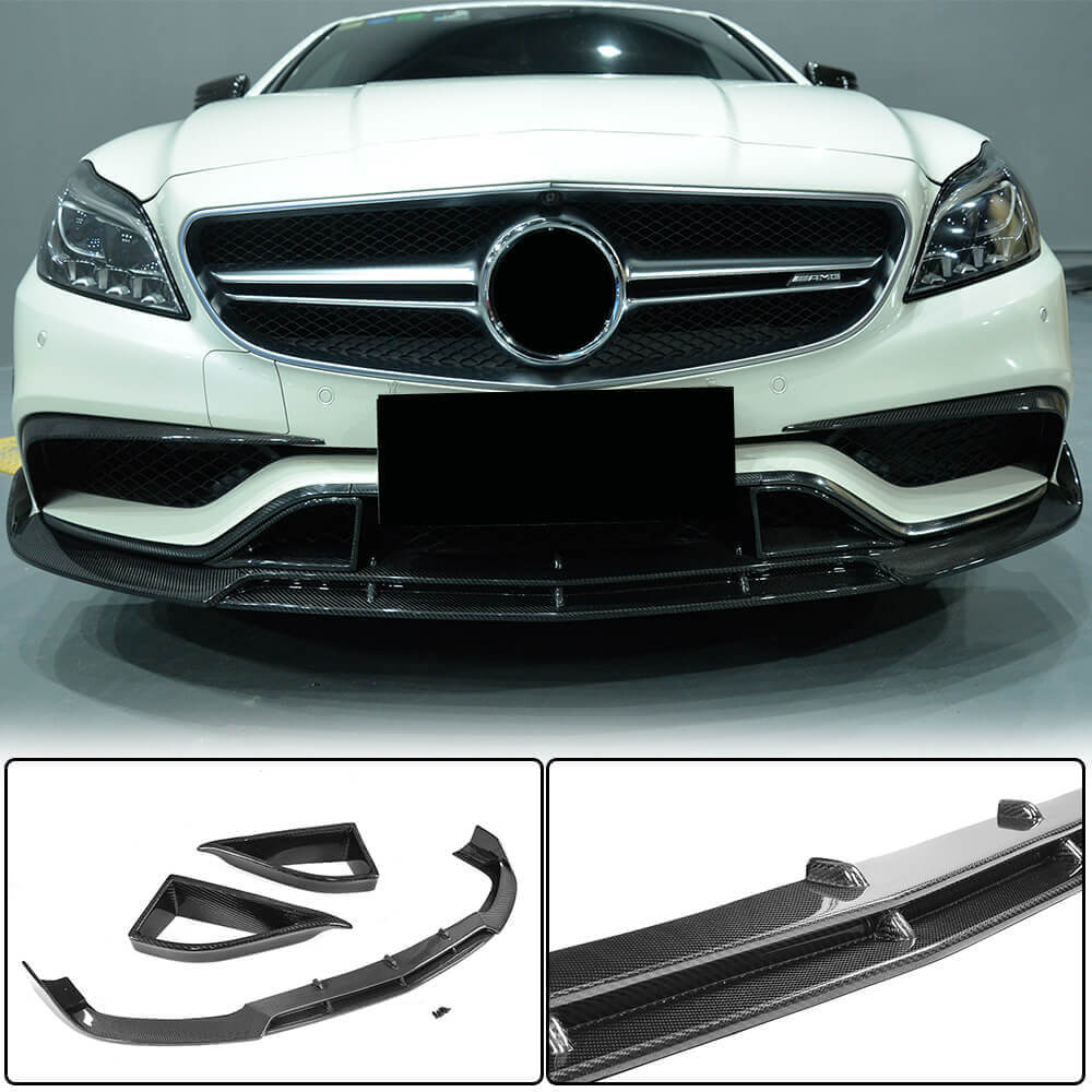 Mercedes Benz (W218) C218 CLS63 AMG S 2015-2018 Front Bumper Lip Carbon Fiber/FRP-Ahacarbon