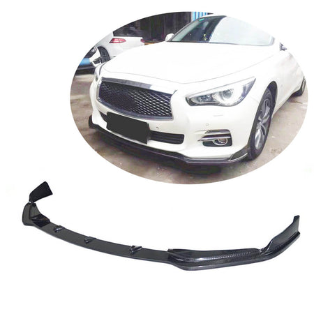 Infiniti Q50 Base 2014-2017 Front Bumper Lip Carbon Fiber-Ahacarbon