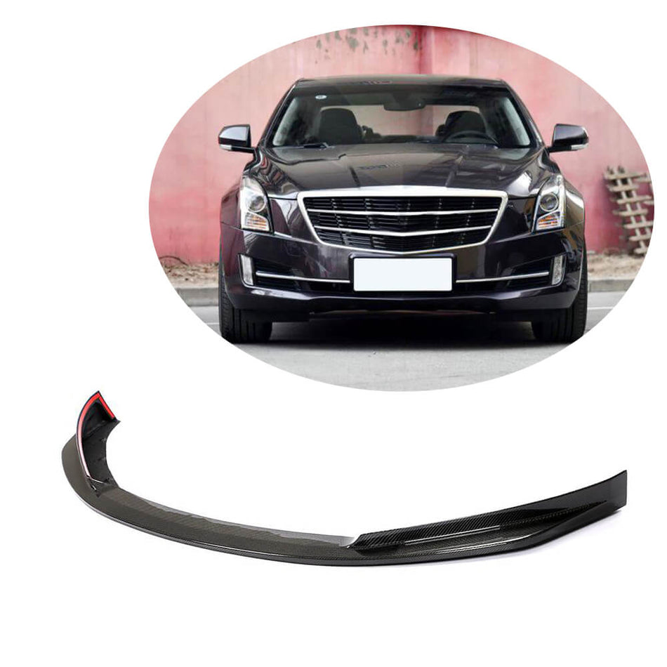 Cadillac ATS Base 2015-2017 Front Bumper Lip Carbon Fiber-Ahacarbon