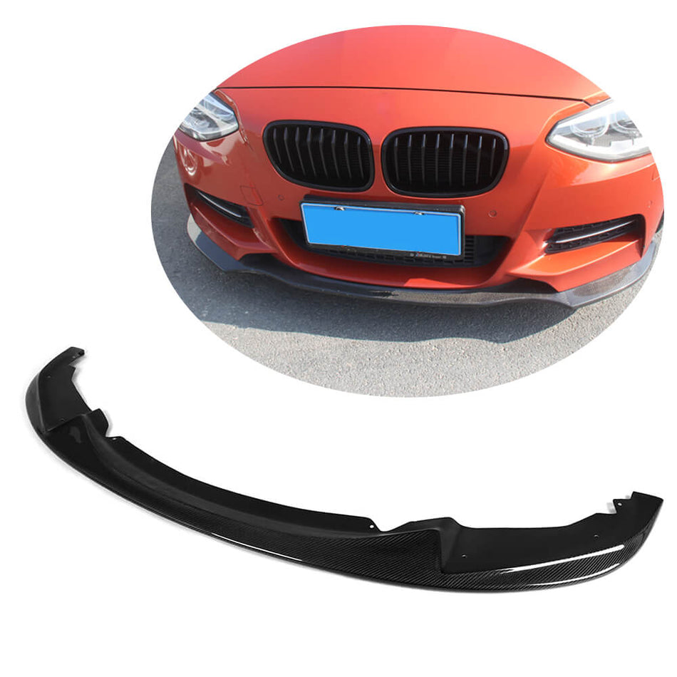 BMW 1 Series F20 F21 M Sport Pre-LCI 2012-2015 Front Bumper Lip Carbon Fiber-Ahacarbon