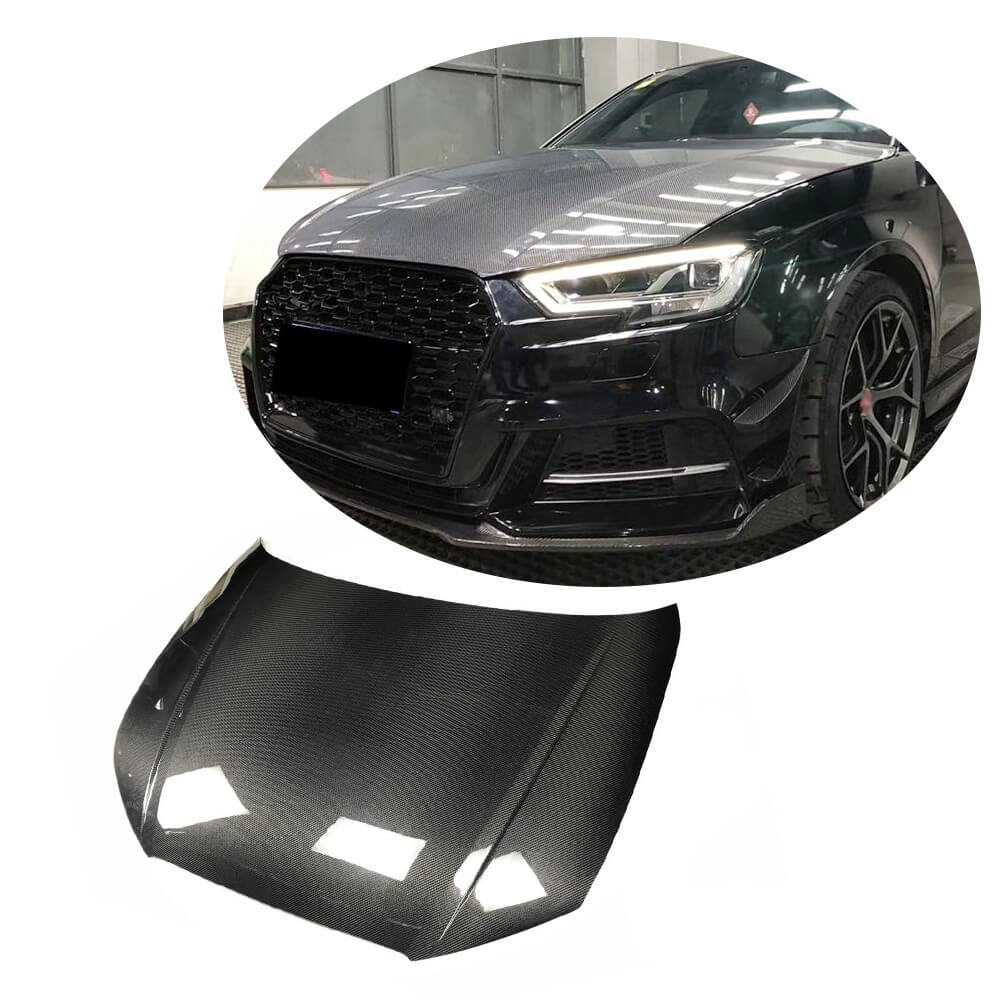 Audi A3 Sline S3 8V Pre-facelift 2014-2016 Engine Bonnet Hood Cover Carbon Fiber-Ahacarbon