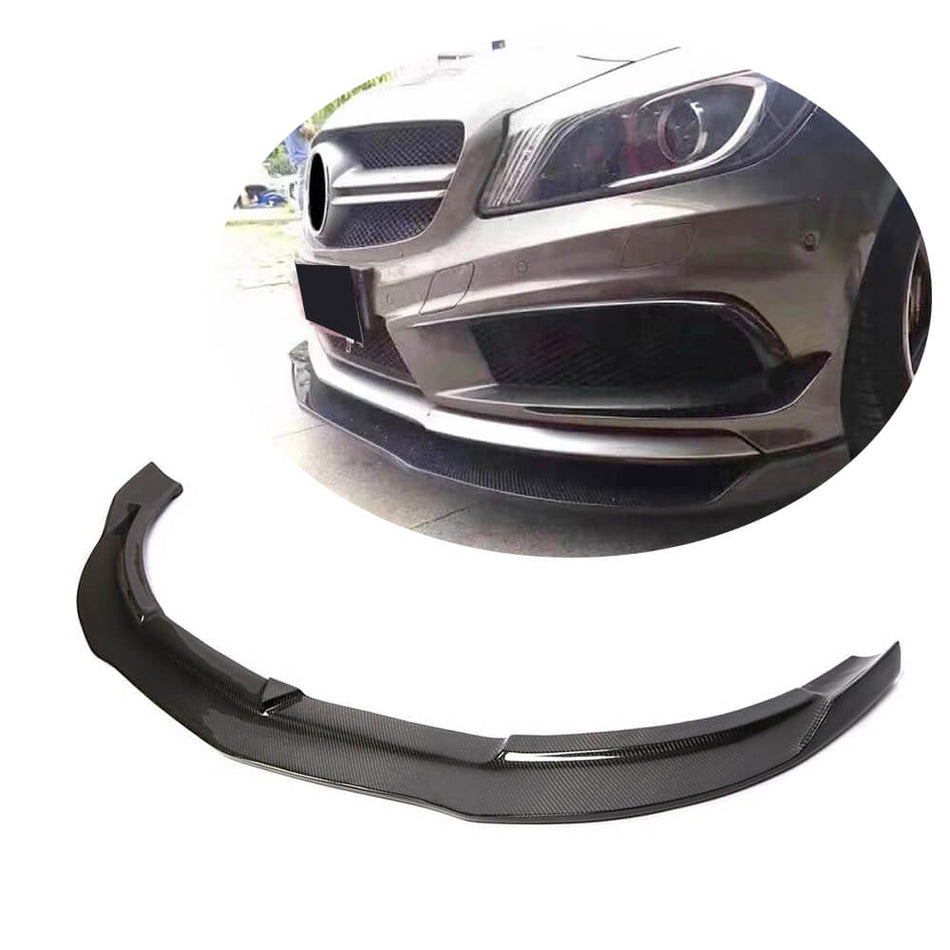 Mercedes Benz A Class W176 A200 A250 Sport A45 Pre-facelift 2013-2015 Front Bumper Lip Carbon Fiber-Ahacarbon