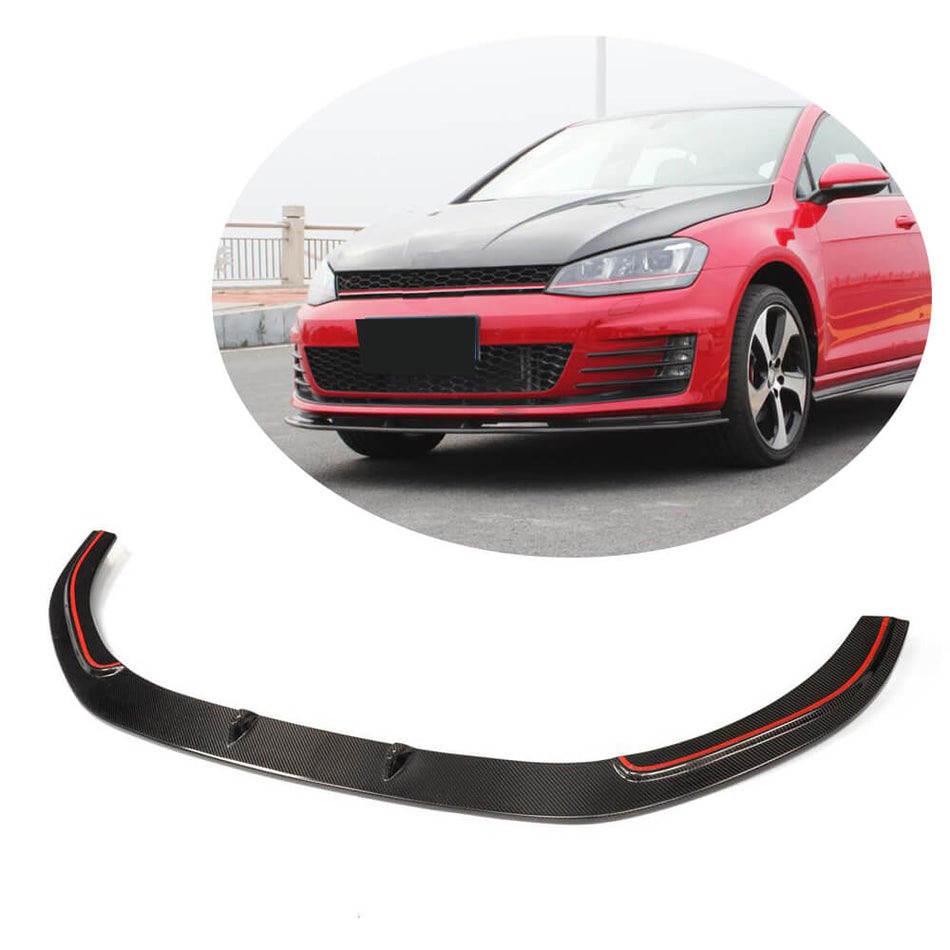 Volkswagen VW Golf 7 MK7 GTI 2014-2016 Front Bumper Lip Carbon Fiber-Ahacarbon