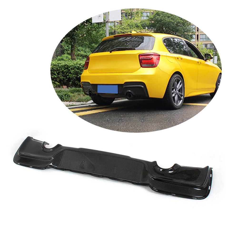 BMW 1 Series F20 125i M Sport Pre-LCI 2012-2015 Rear Bumper Diffuser Carbon Fiber-Ahacarbon