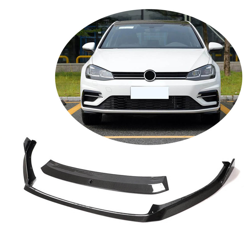 Volkswagen VW Golf 7.5 MK7.5 R R-Line Hatchback 2017-2019 Front Bumper Lip Carbon Fiber-Ahacarbon
