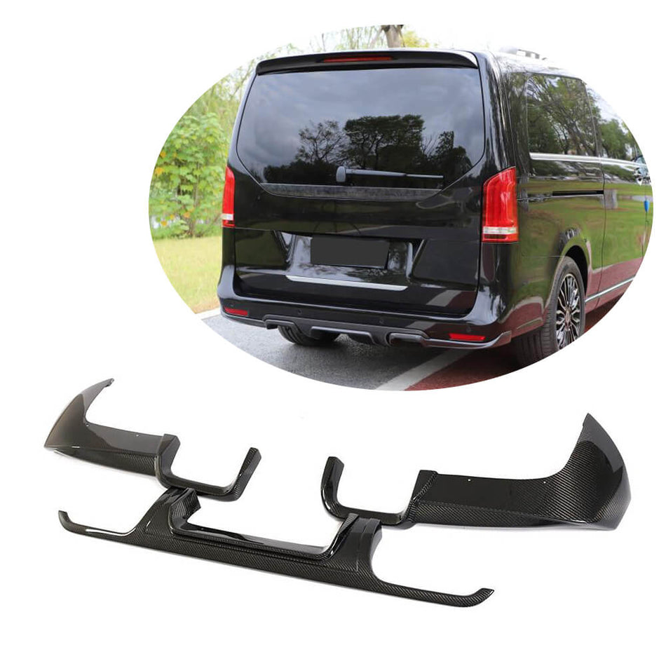 Mercedes Benz W447 Vito 2016-2019 Rear Bumper Diffuser Carbon Fiber-Ahacarbon