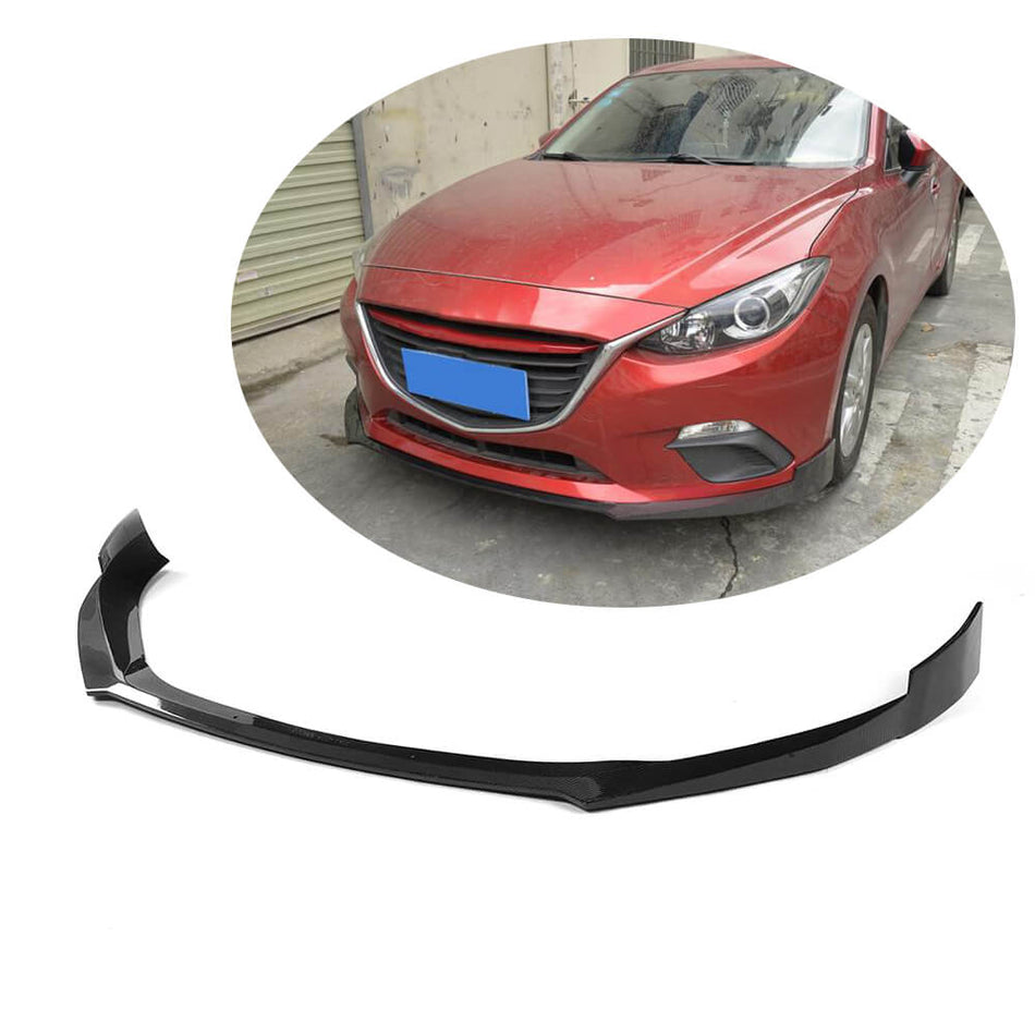 Mazda 3 Axela Sedan Hatchback 2014-2016 Front Bumper Lip Carbon Fiber-Ahacarbon