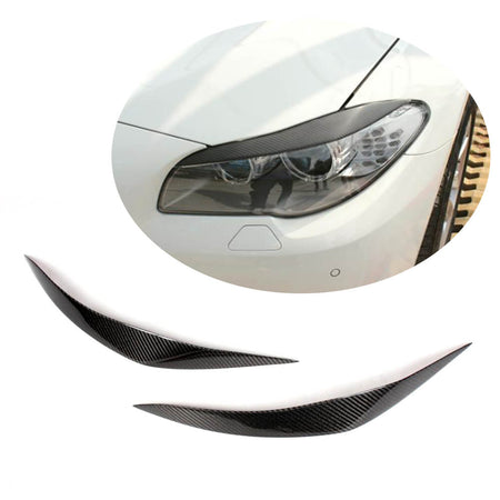 BMW 5 Series F10 Base Sedan Pre-LCI 2010-2013 Headlight Eyebrows Lamp Eyelids Carbon Fiber-Ahacarbon