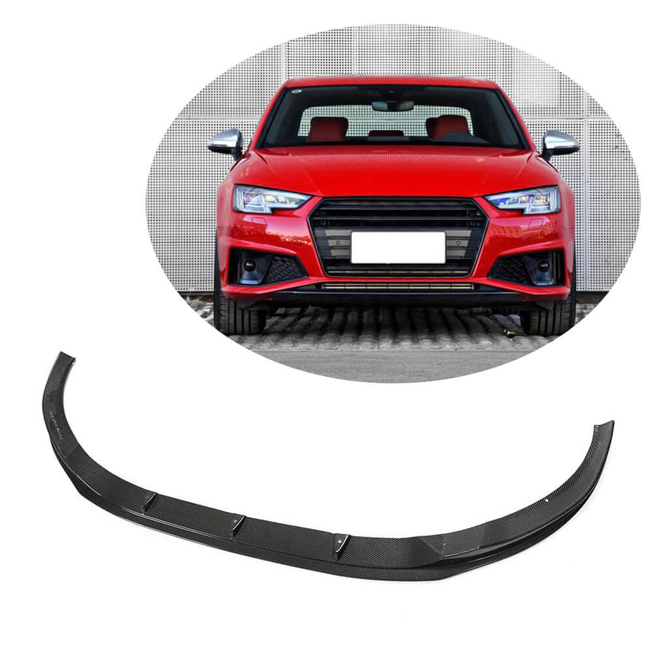 Audi S4 A4 Sline B9 Sedan 2017-2020 Front Bumper Lip Carbon Fiber-Ahacarbon