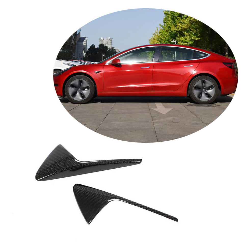 Tesla Model S/Model 3/Model X 2012-2020 Side Camera Marker Fender Cover Carbon Fiber-Ahacarbon