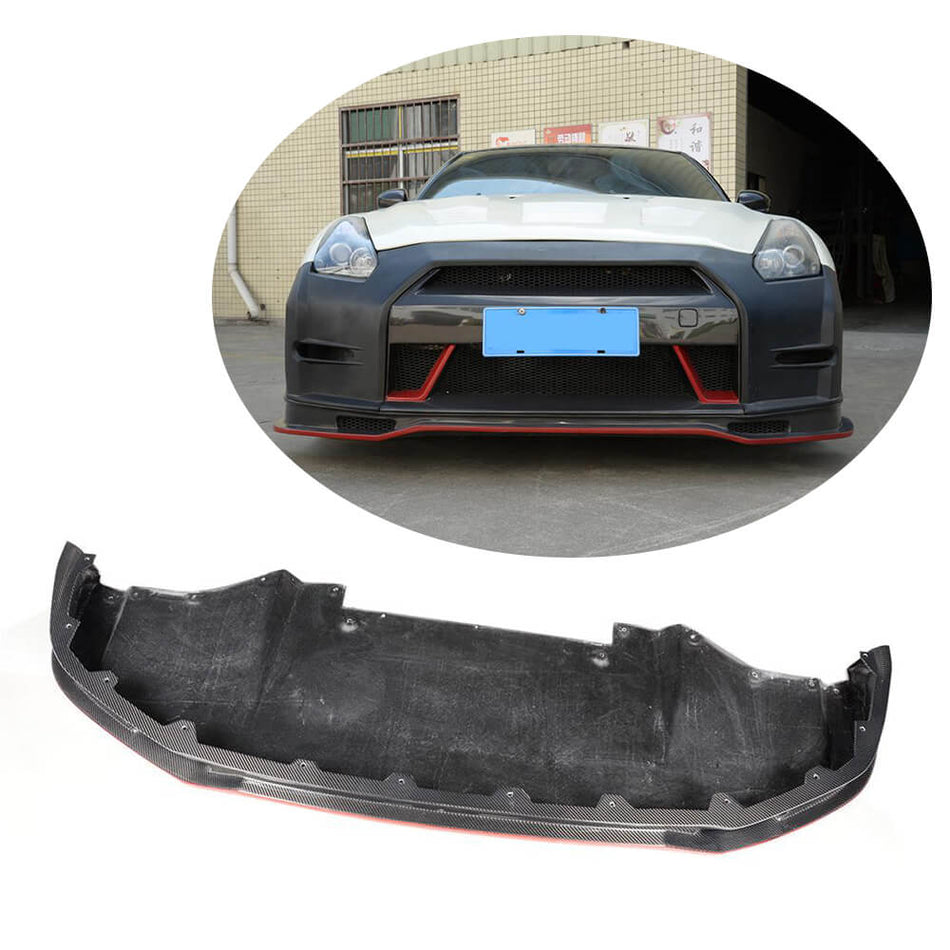 Nissan GTR Coupe 2009-2015 Front Bumper Lip Carbon Fiber-Ahacarbon
