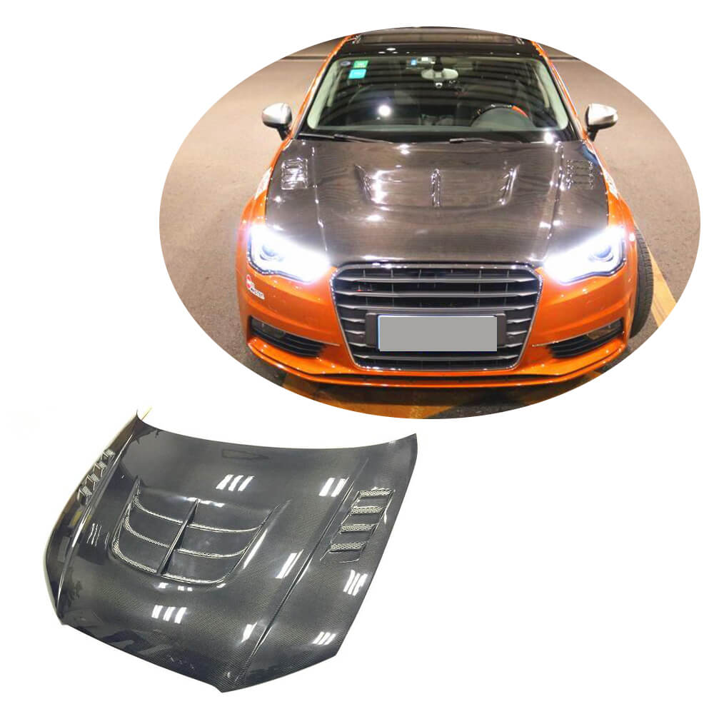 Audi A3 Sline S3 8V Pre-facelift 2014-2016 Engine Bonnet Hood Cover Carbon Fiber-Ahacarbon