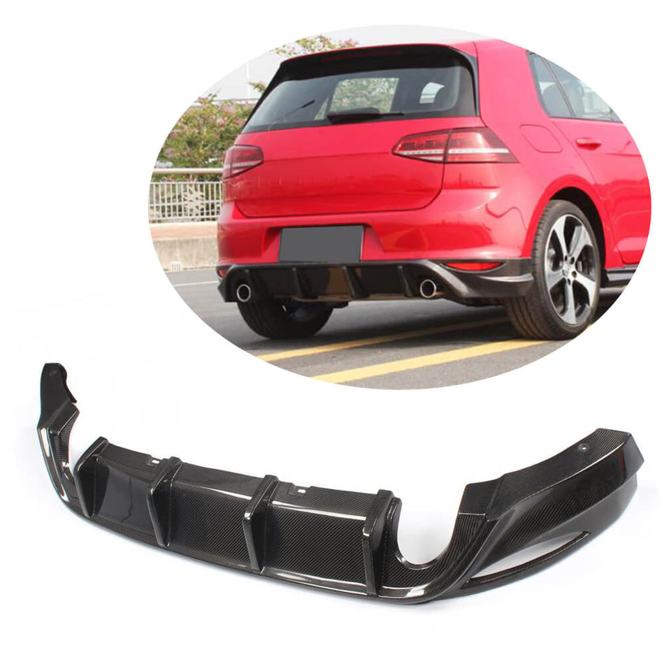 Volkswagen VW Golf 7 MK7 Base/GTI 2014-2016 Rear Bumper Diffuser Carbon Fiber-Ahacarbon