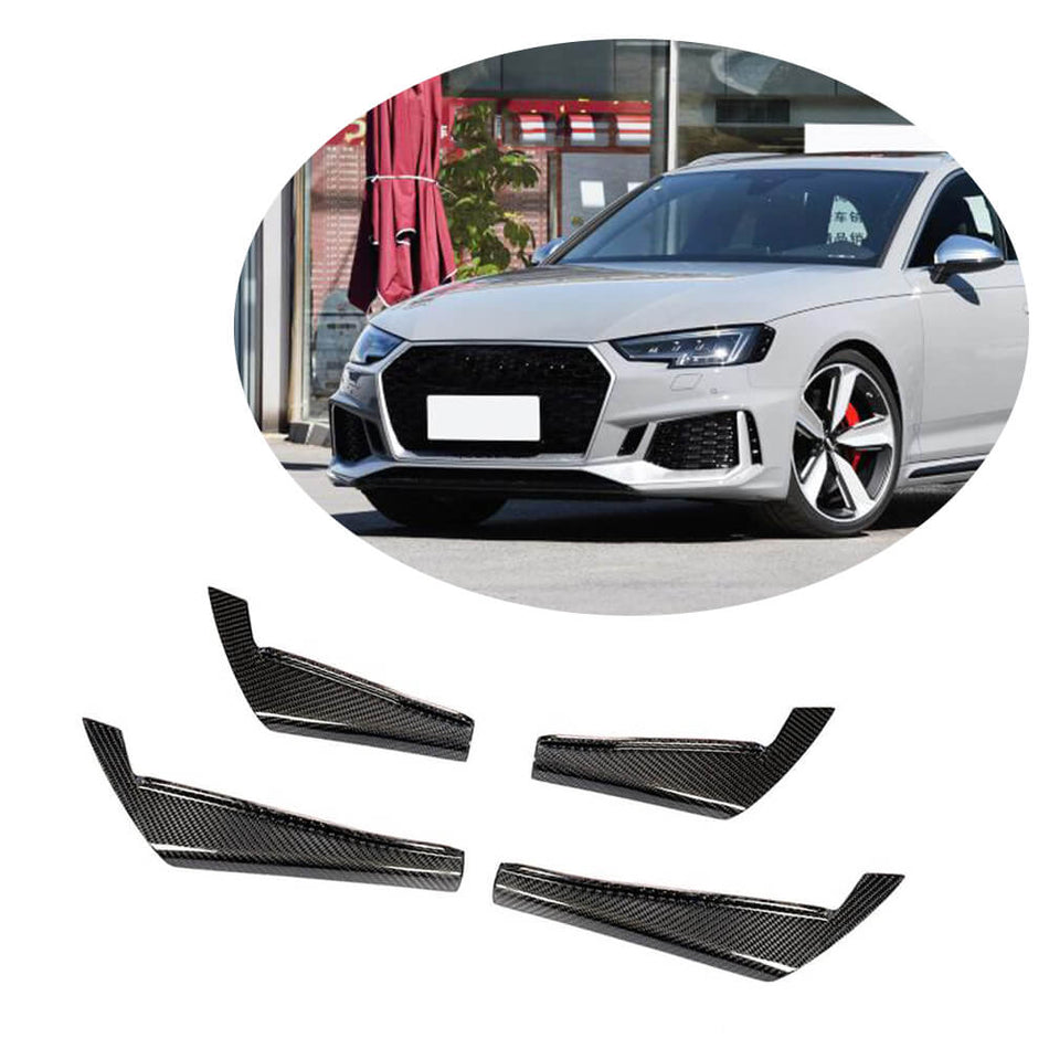 Audi A4 B9 Base Sedan 2017-2020 Front Bumper Vents Carbon Fiber-Ahacarbon
