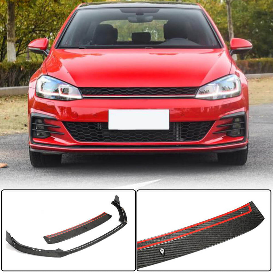 For Volkswagen VW Golf 7.5 MK7.5 GTI Carbon Fiber Front Bumper Lip Chin Spoiler-Ahacarbon