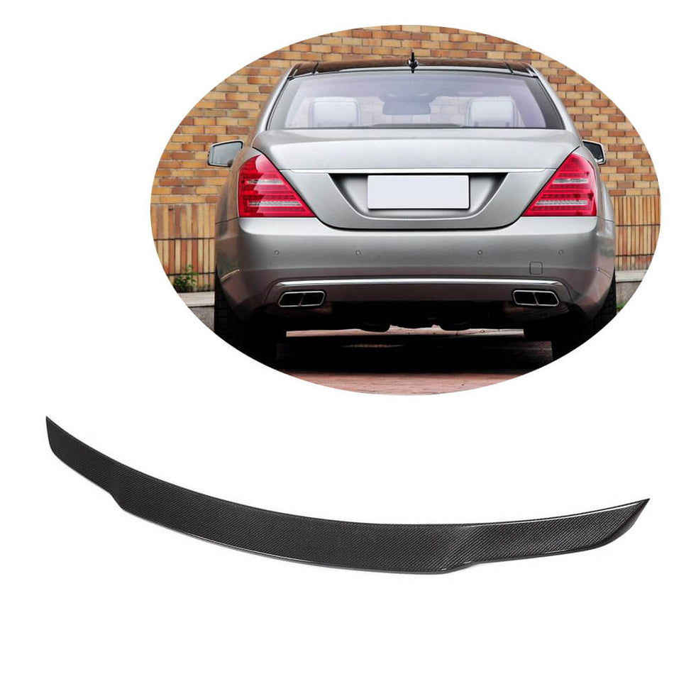 For Mercedes Benz W221 Carbon Fiber Rear Trunk Spoiler Boot Wing Lip | S280 S300 S350 S400 S450 S500 550 S63 AMG-Ahacarbon