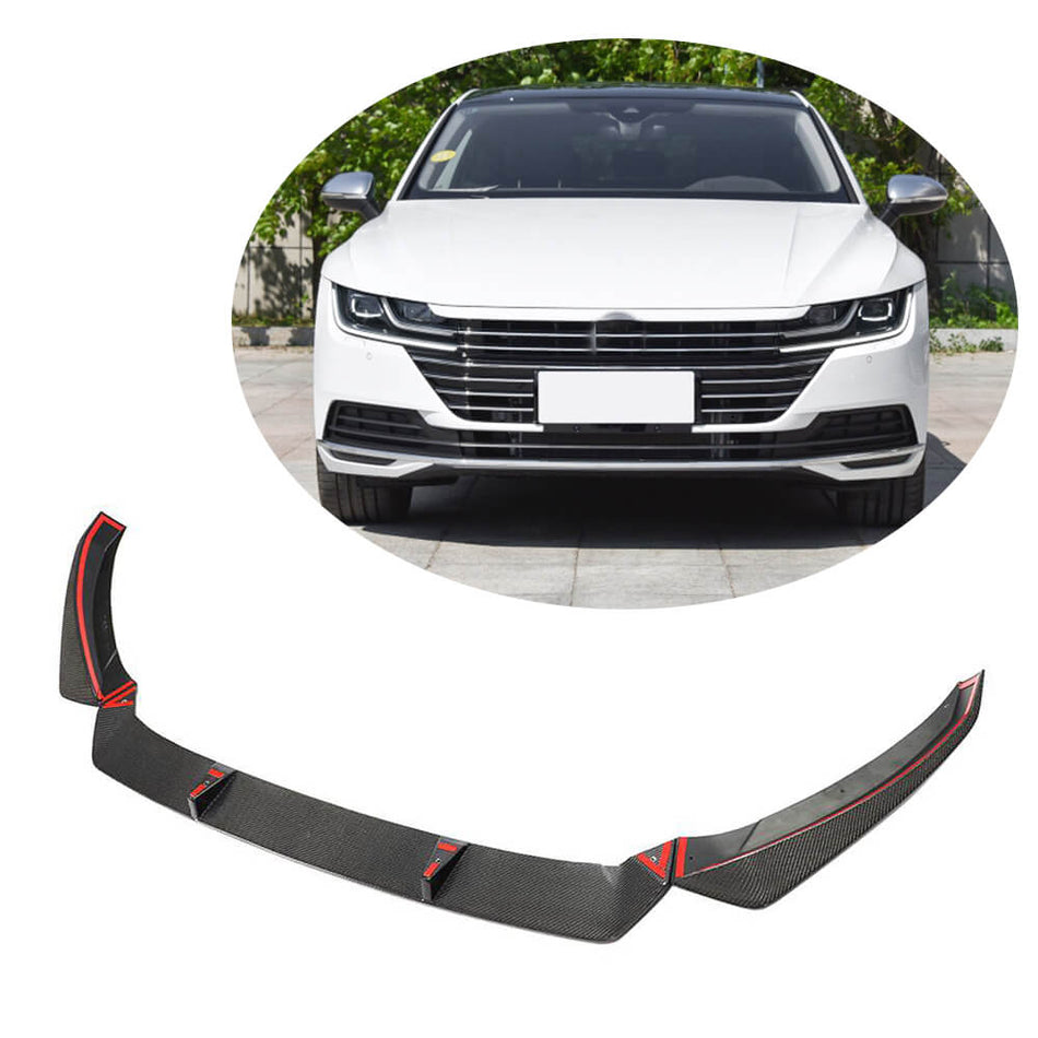 Volkswagen VW Arteon CC Facelift 2019UP Front Bumper Lip Carbon Fiber-Ahacarbon