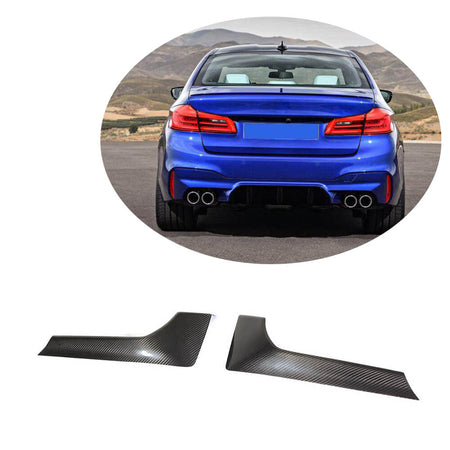 BMW 5 Series F90 M5 Pre-LCI 2018-2020 Rear Bumper Splitters Carbon Fiber-Ahacarbon