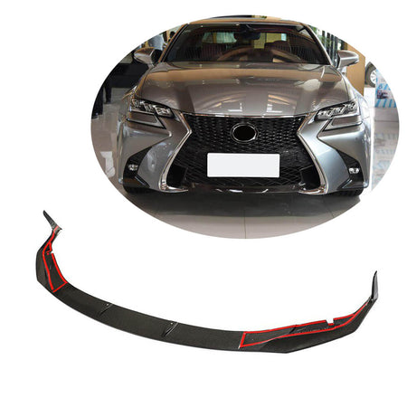 Lexus GS F Base L10 2016-2020 Front Bumper Lip Carbon Fiber-Ahacarbon