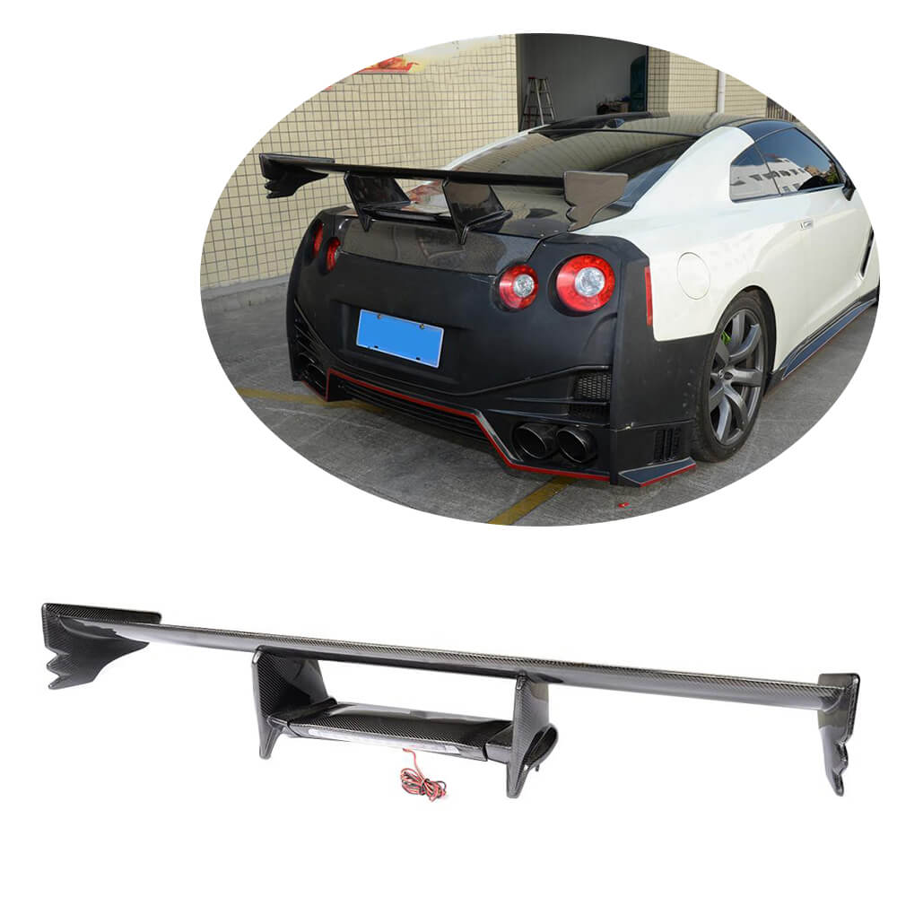 Nissan GTR R35 2009-2015 Rear Trunk Spoiler Dry Carbon Fiber-Ahacarbon